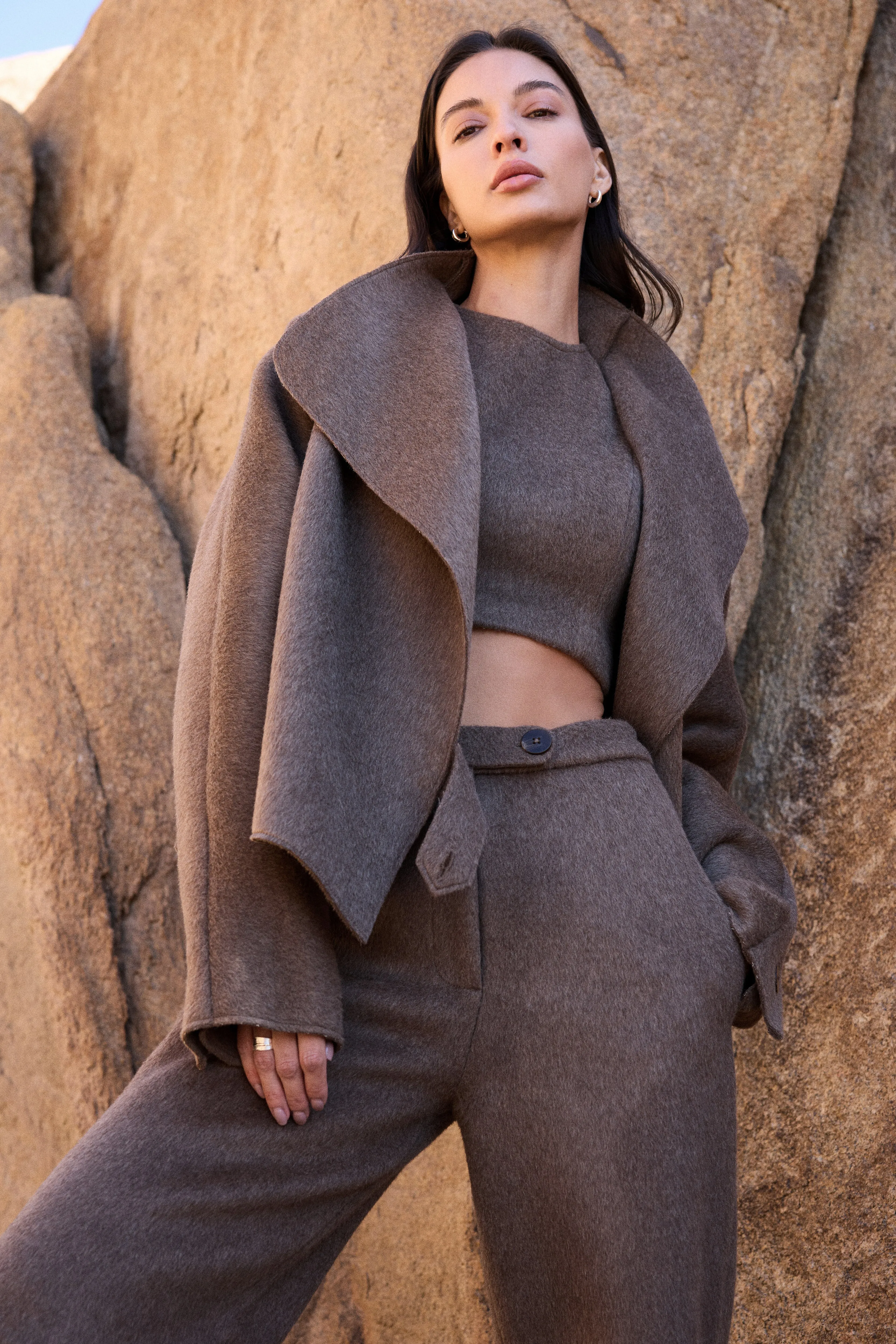 100% Merino Wool Short Top (Bark)