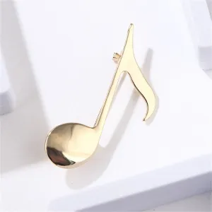 18K Gold-Plated Musical Note Brooch