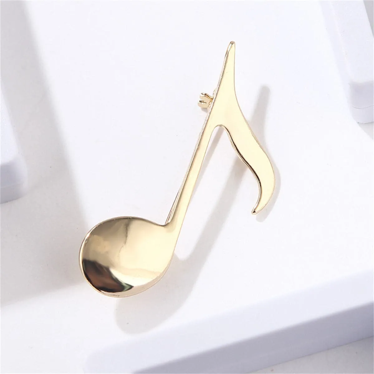18K Gold-Plated Musical Note Brooch
