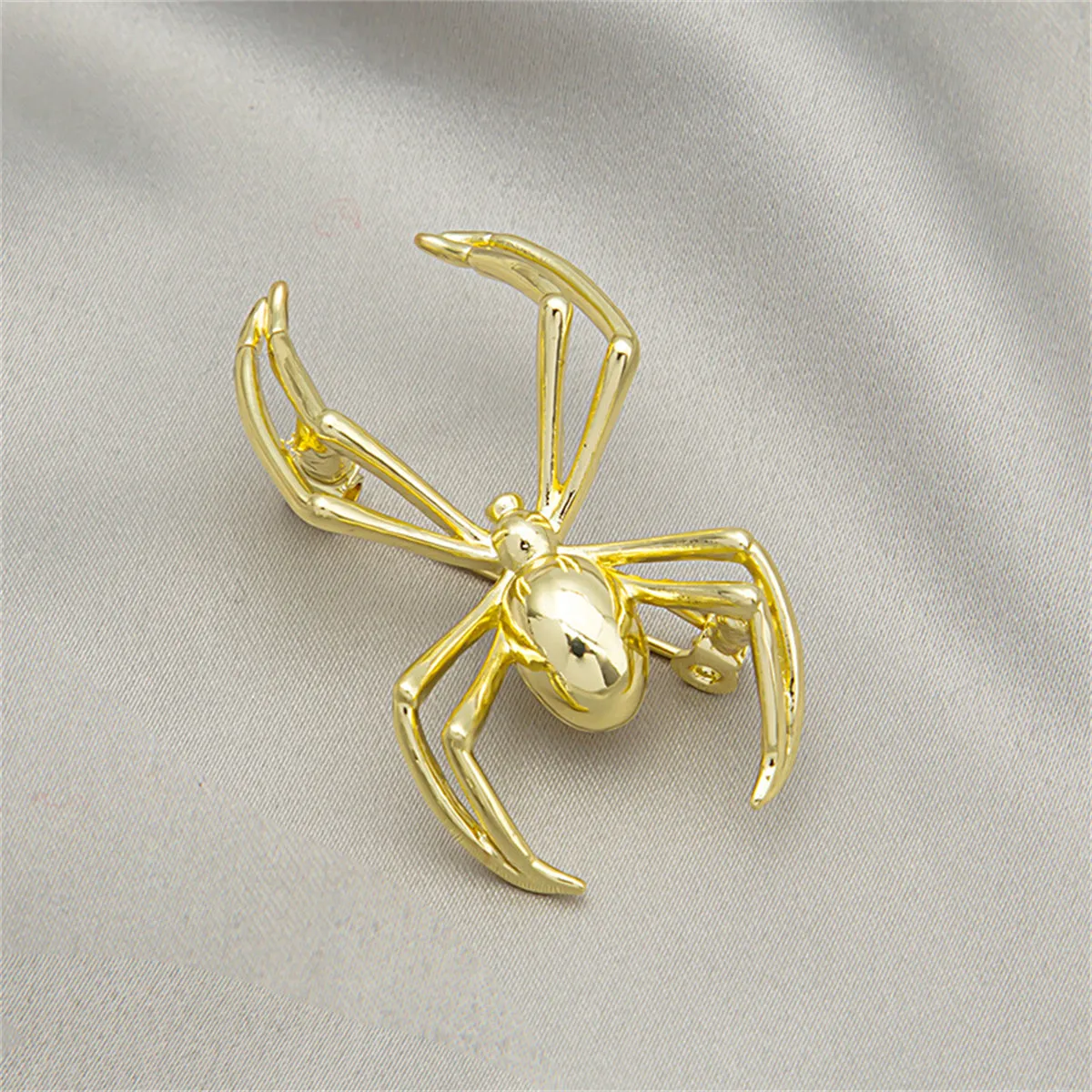 18K Gold-Plated Spider Brooch