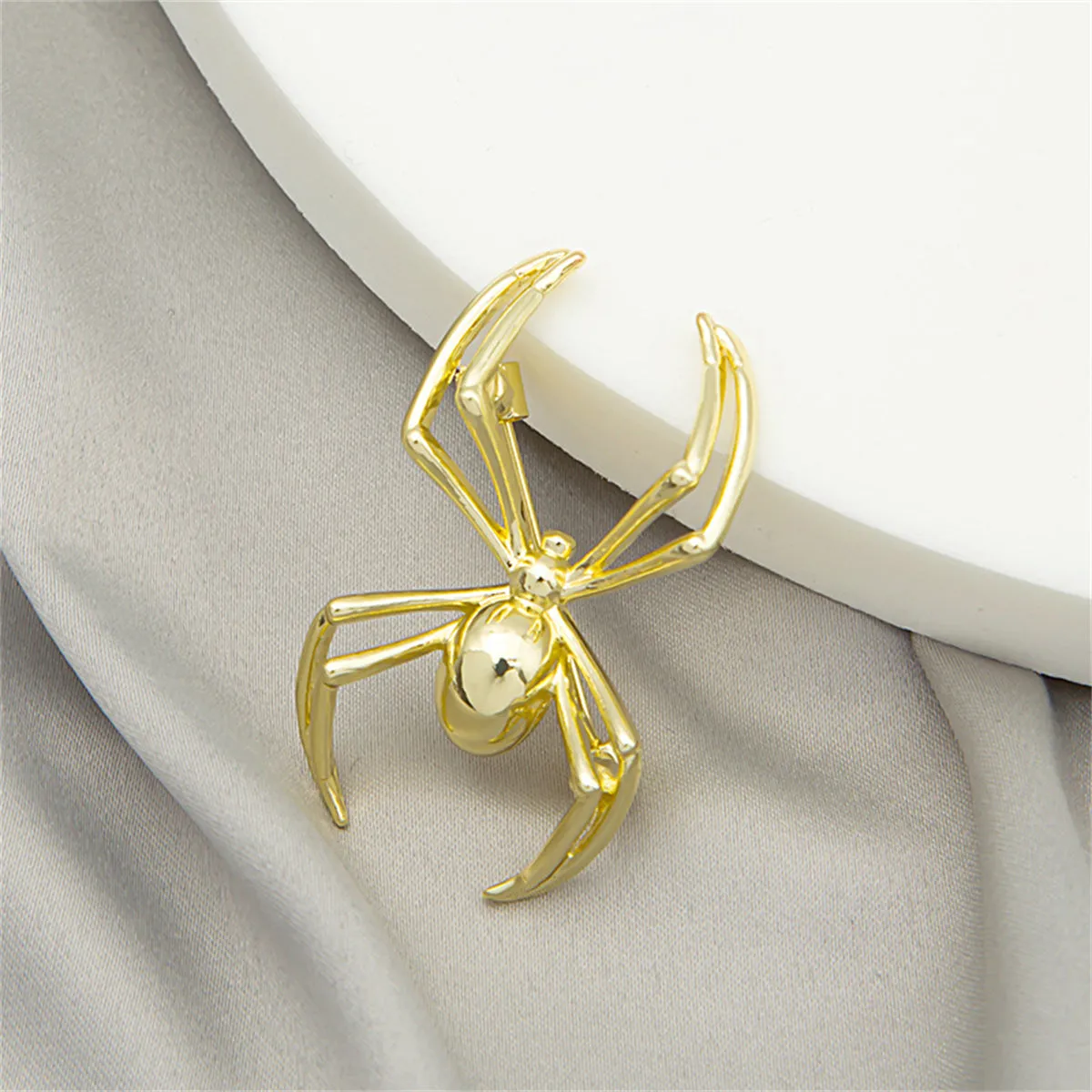 18K Gold-Plated Spider Brooch