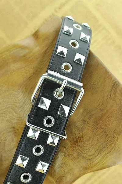 1977 Punk Style Black Metal Studded Leather Belt