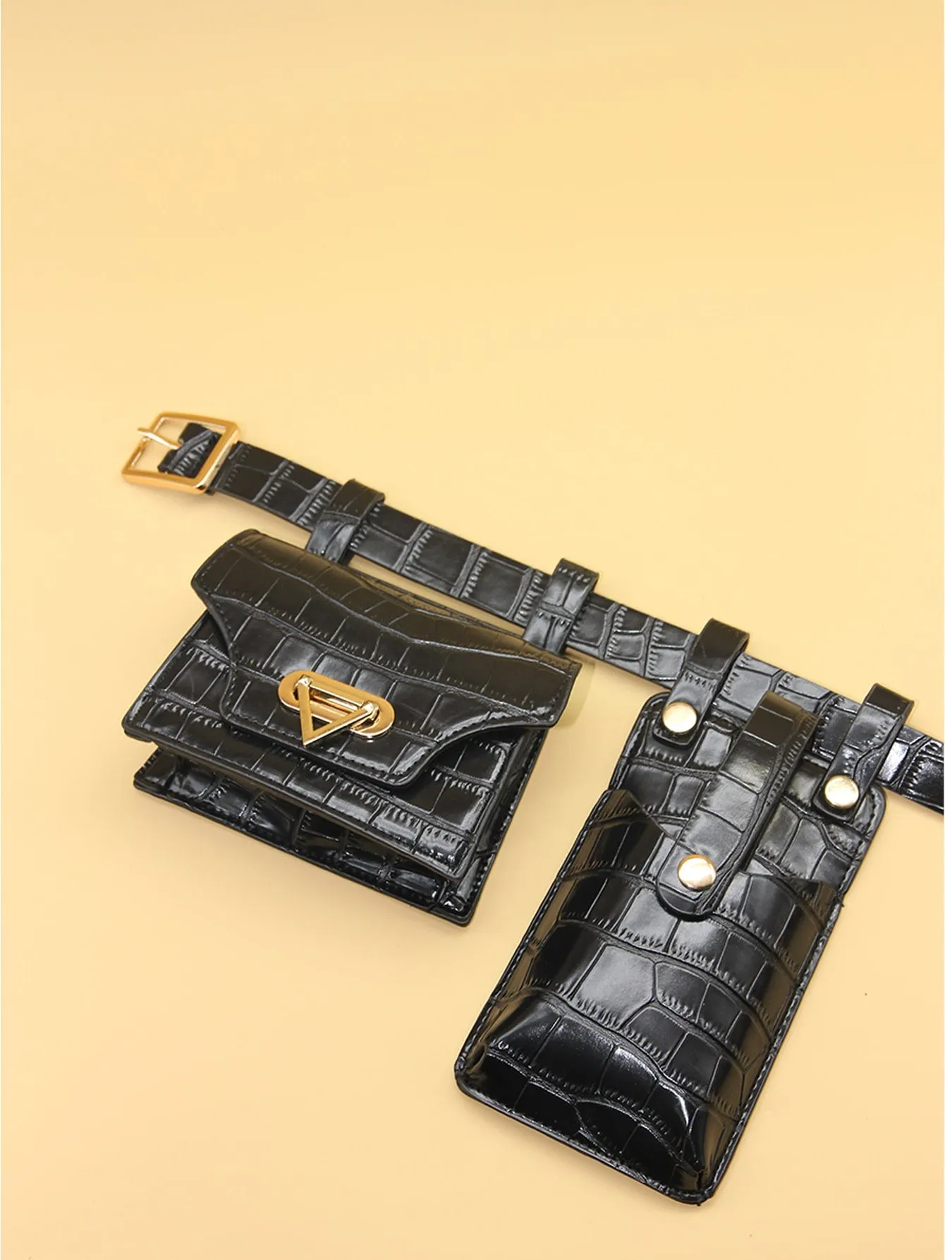 1pc Waist Bag Belt - Black- FD ⚡