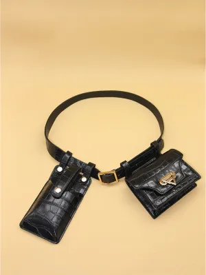 1pc Waist Bag Belt - Black- FD ⚡
