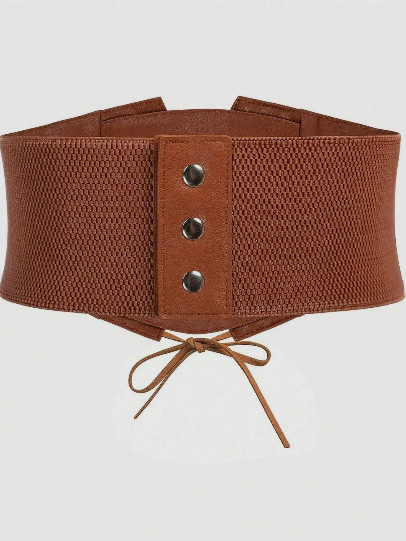 1pc Wide Lace Brown Waist Belt - Brown