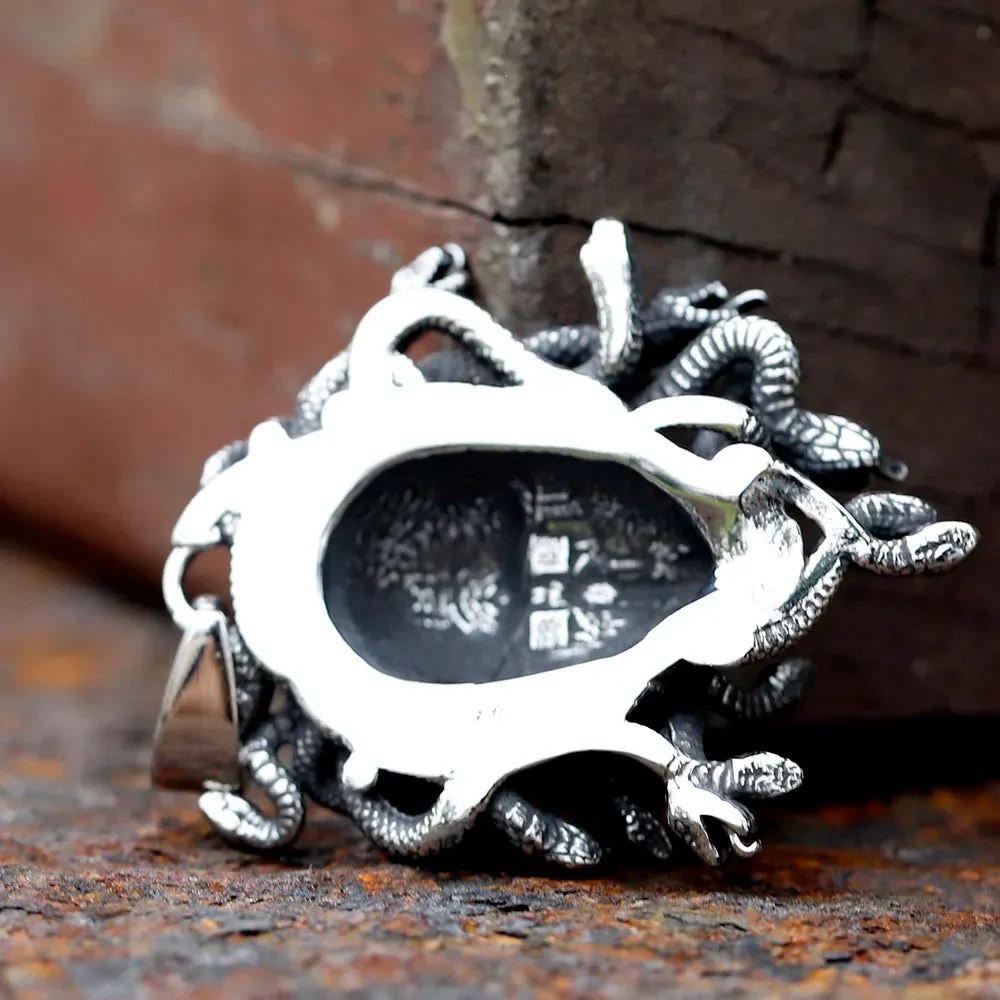 2024 New 316L Stainless Steel Men's Medusa Pendant Necklace Vintage Snake Animal Accessories wicca