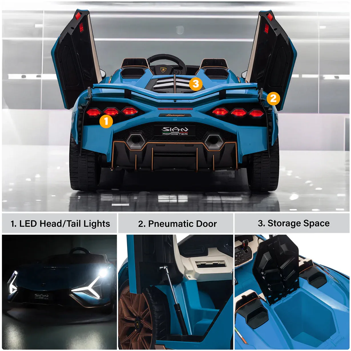 2025 Licensed 24V Sian 2 Seater 24V Kids Ride On Car Upgraded | Leather Seats | Rubber Tires | 4x4 | Remote