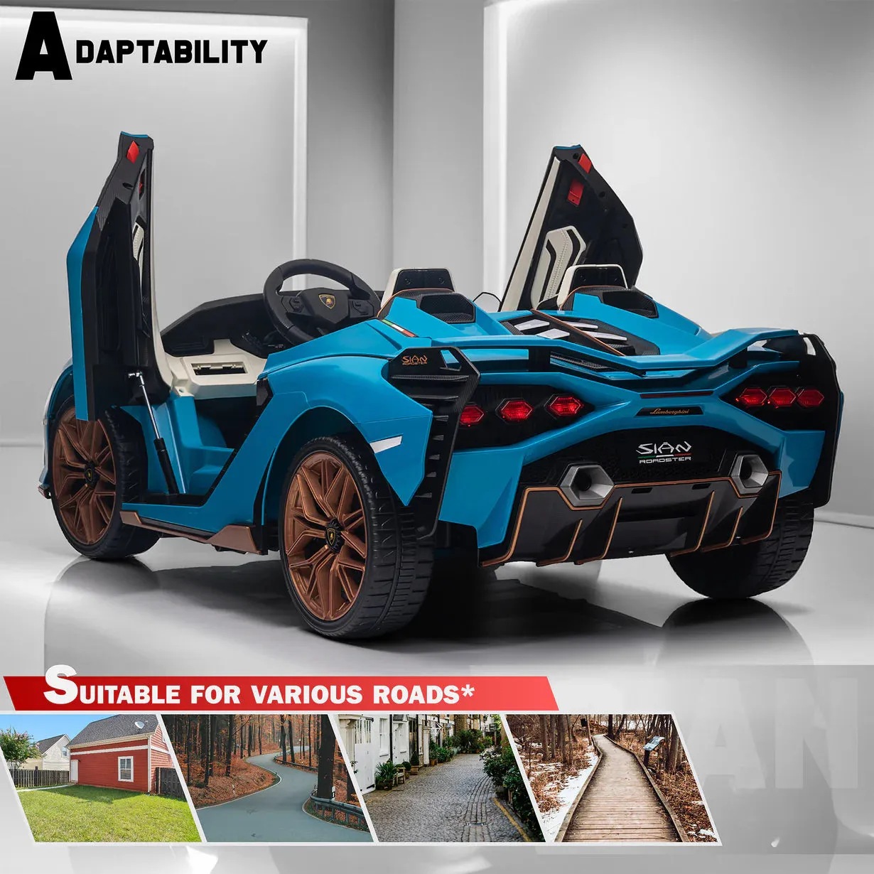2025 Licensed 24V Sian 2 Seater 24V Kids Ride On Car Upgraded | Leather Seats | Rubber Tires | 4x4 | Remote