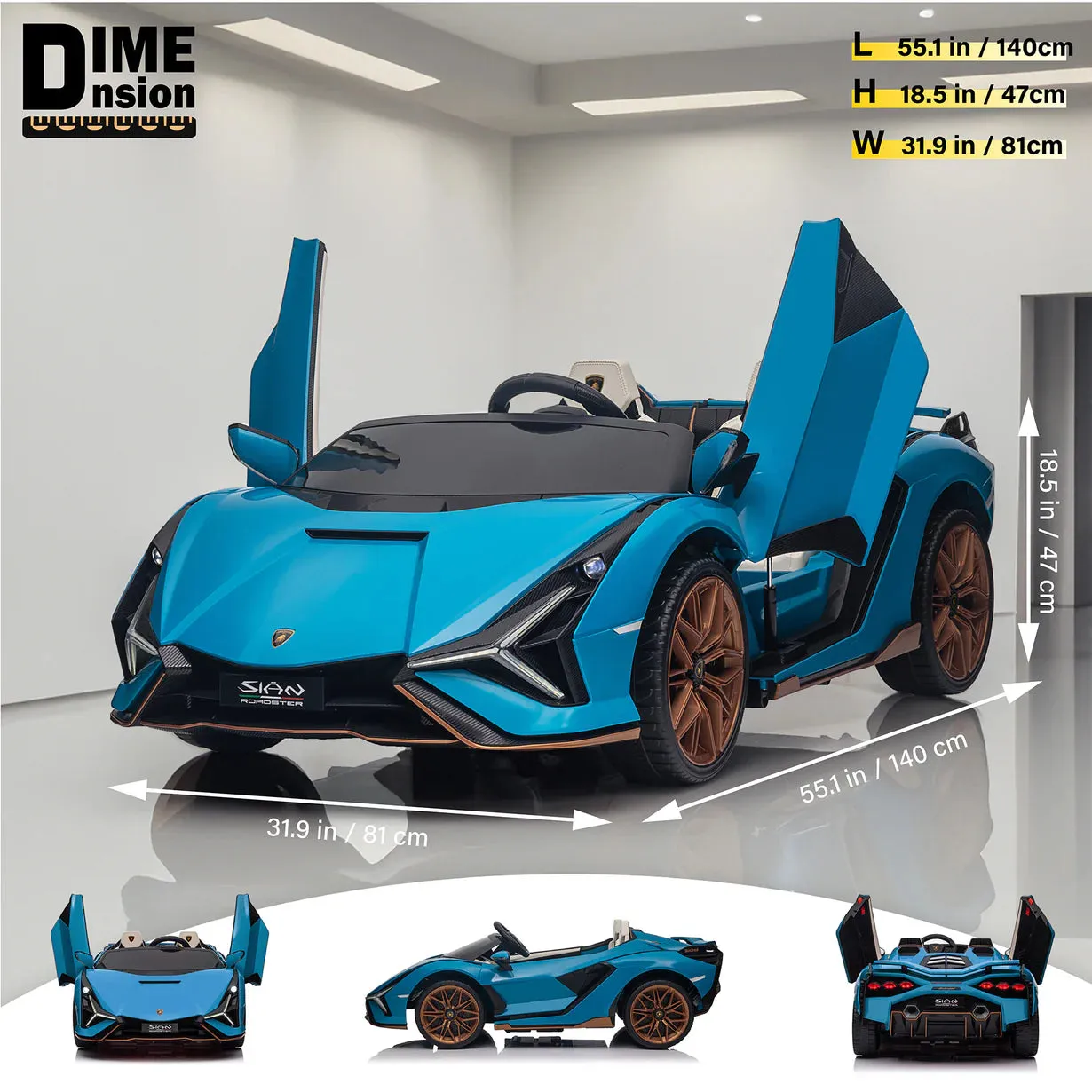 2025 Licensed 24V Sian 2 Seater 24V Kids Ride On Car Upgraded | Leather Seats | Rubber Tires | 4x4 | Remote