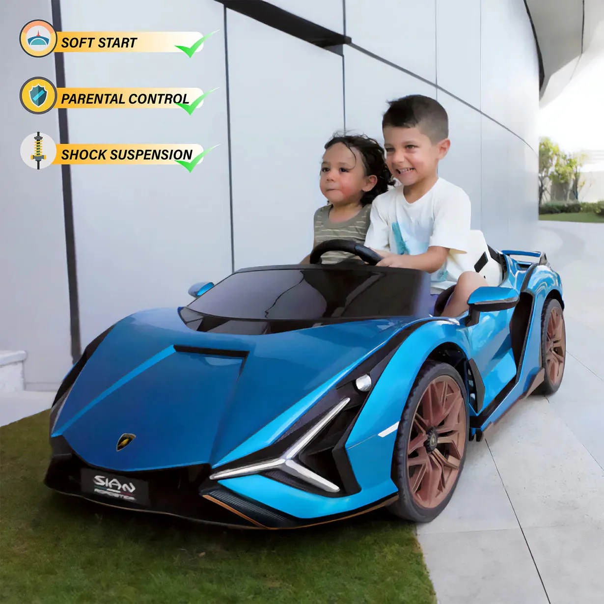 2025 Licensed 24V Sian 2 Seater 24V Kids Ride On Car Upgraded | Leather Seats | Rubber Tires | 4x4 | Remote