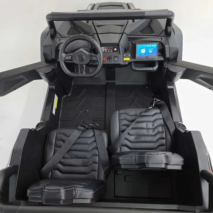 2025 Upgraded 180 Watts BrushLess Motor White Xxl UTV 2 Seater Dune Buggy Rubber Tires | Leather Seats | MP3 | Up To 16 KPH