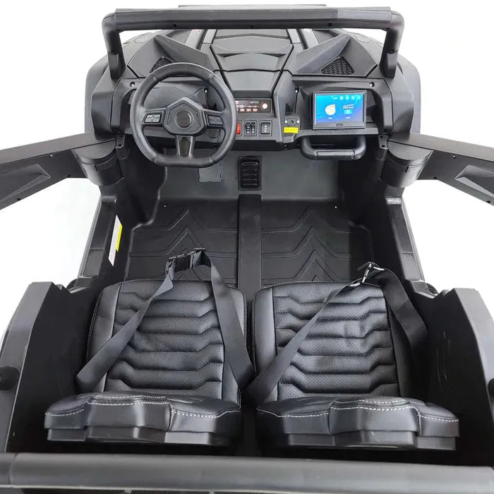 2025 Upgraded 180 Watts BrushLess Motor White Xxl UTV 2 Seater Dune Buggy Rubber Tires | Leather Seats | MP3 | Up To 16 KPH