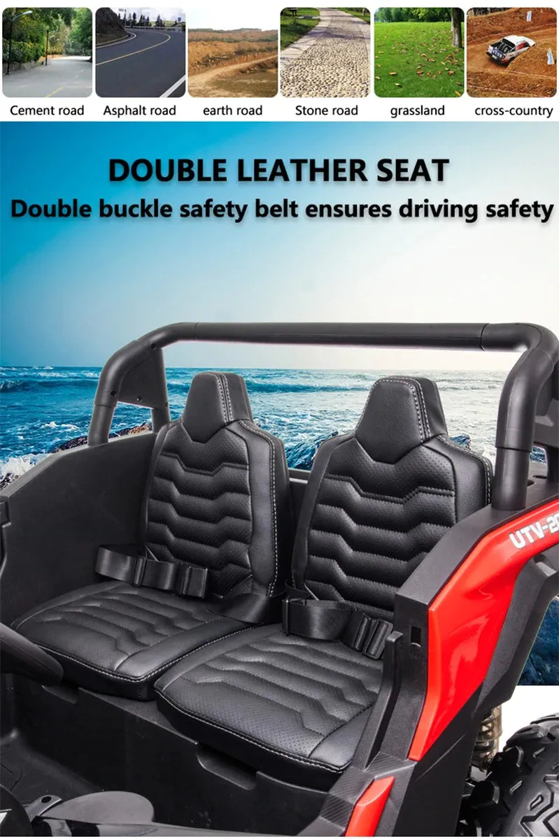 2025 Upgraded 180 Watts BrushLess Motor White Xxl UTV 2 Seater Dune Buggy Rubber Tires | Leather Seats | MP3 | Up To 16 KPH