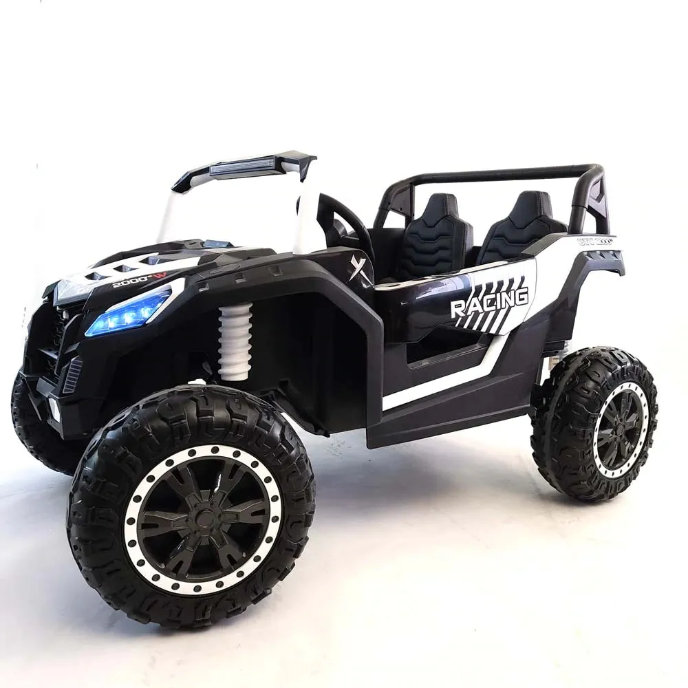 2025 Upgraded 180 Watts BrushLess Motor White Xxl UTV 2 Seater Dune Buggy Rubber Tires | Leather Seats | MP3 | Up To 16 KPH
