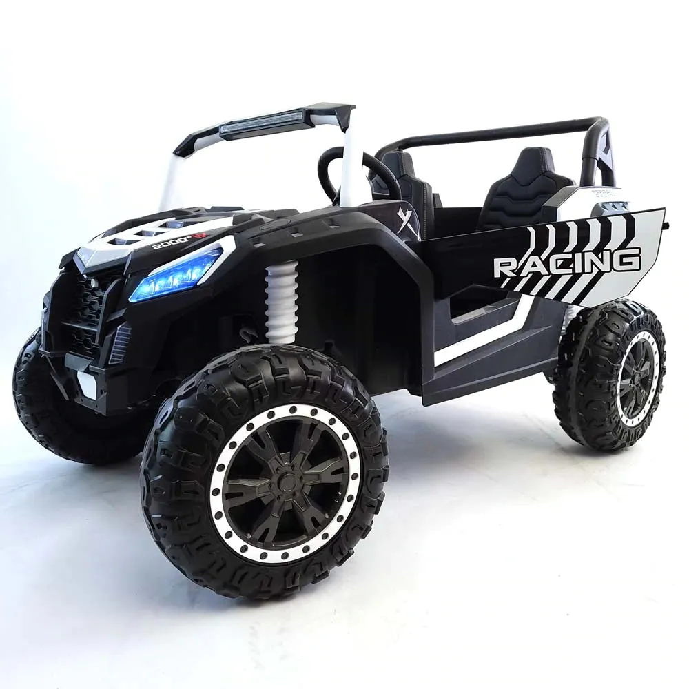 2025 Upgraded 180 Watts BrushLess Motor White Xxl UTV 2 Seater Dune Buggy Rubber Tires | Leather Seats | MP3 | Up To 16 KPH