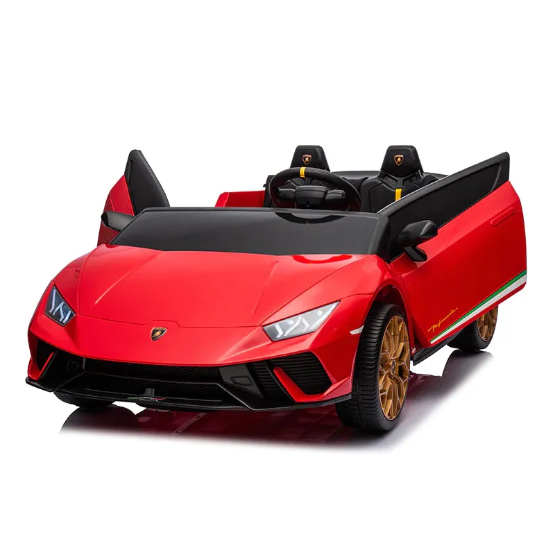 2025 Upgraded Licensed 24V Huracan Lamborghini 2 Seater XXL | 4x4 | Special Edition | Leather Seats | Rubber Tires | Remote