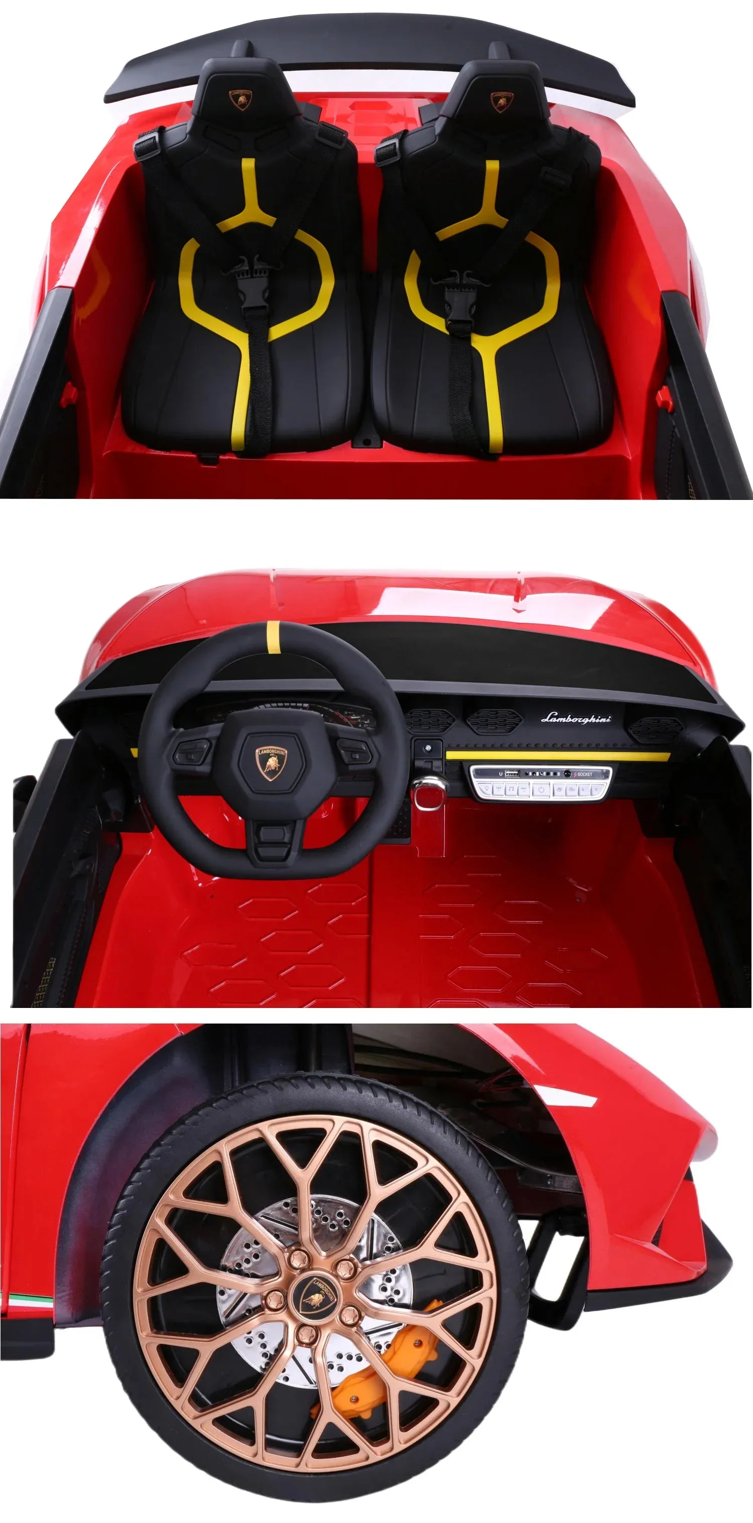 2025 Upgraded Licensed 24V Huracan Lamborghini 2 Seater XXL | 4x4 | Special Edition | Leather Seats | Rubber Tires | Remote
