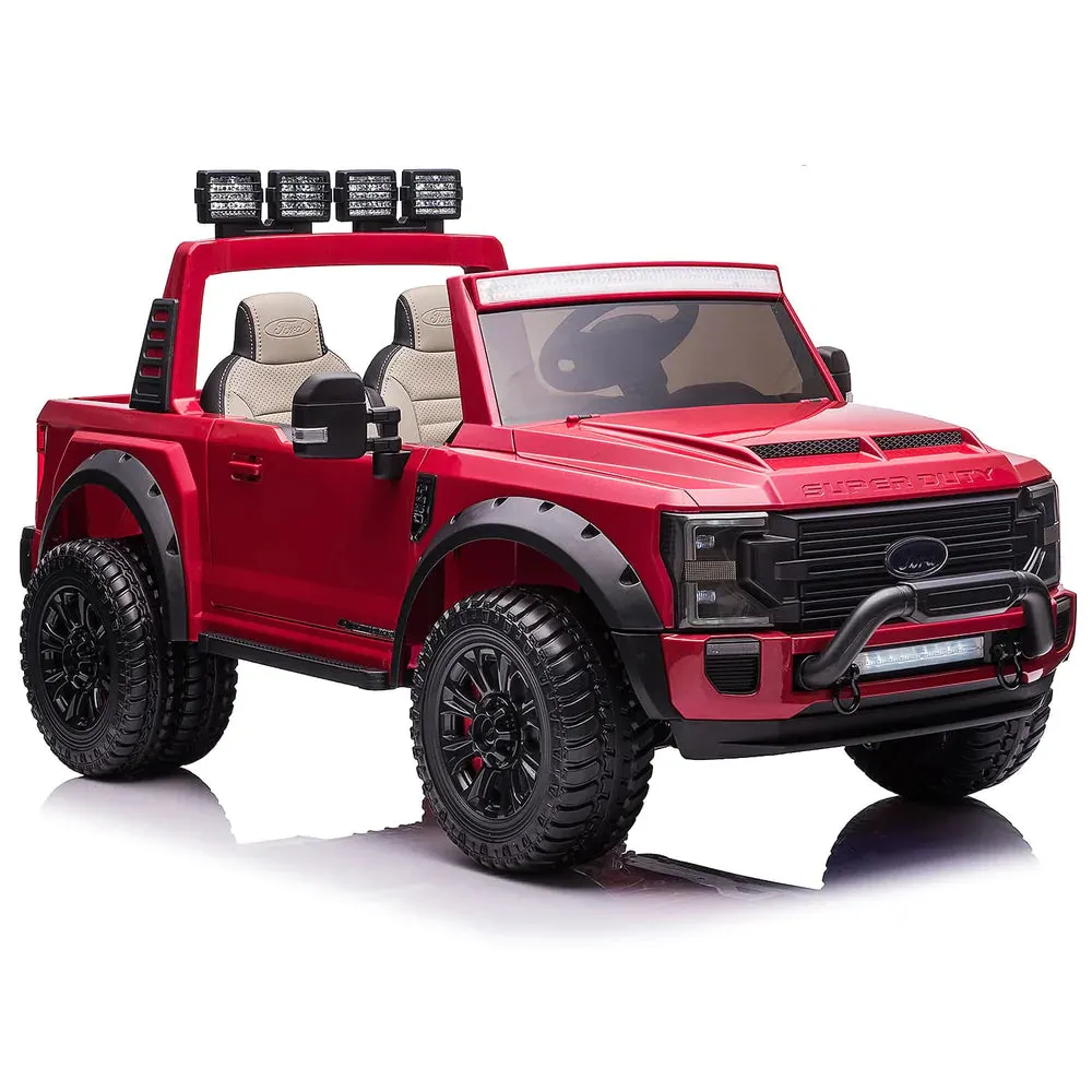 2025 Upgraded Licensed Ford Super Duty F450 | 6 Wheels | Custom Edition 24V Lifted | 2 Seater | Leather Seats | Rubber Tires | Remote