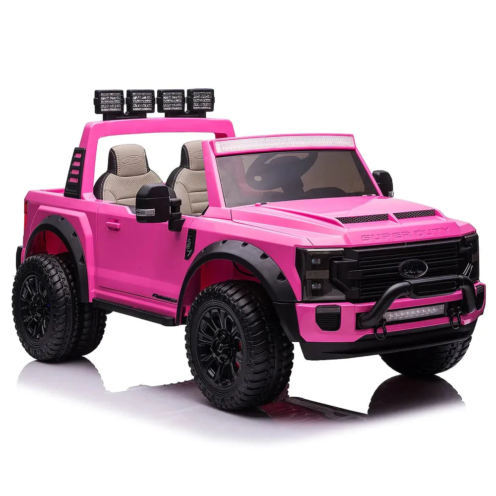 2025 Upgraded Licensed Ford Super Duty F450 | 6 Wheels | Custom Edition 24V Lifted | 2 Seater | Leather Seats | Rubber Tires | Remote
