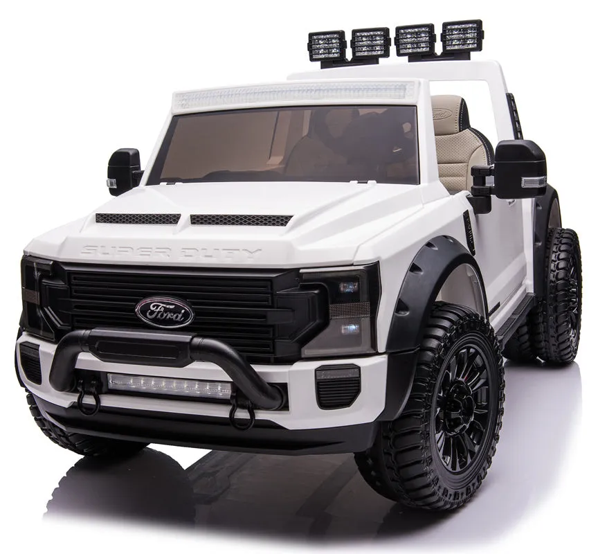 2025 Upgraded Licensed Ford Super Duty F450 | 6 Wheels | Custom Edition 24V Lifted | 2 Seater | Leather Seats | Rubber Tires | Remote