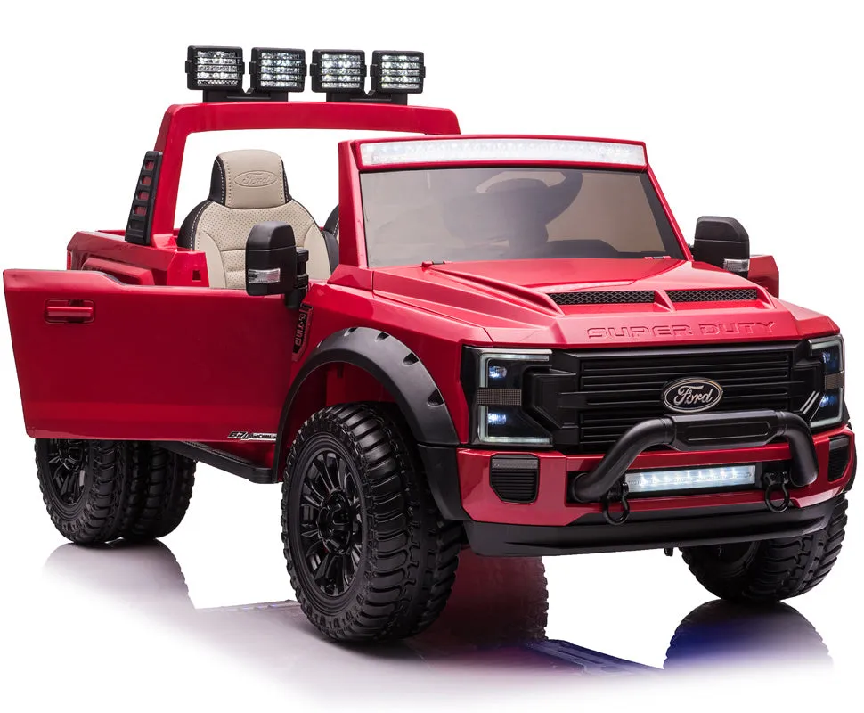 2025 Upgraded Licensed Ford Super Duty F450 | 6 Wheels | Custom Edition 24V Lifted | 2 Seater | Leather Seats | Rubber Tires | Remote