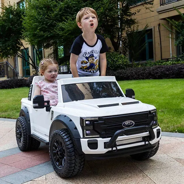 2025 Upgraded Licensed Ford Super Duty F450 | 6 Wheels | Custom Edition 24V Lifted | 2 Seater | Leather Seats | Rubber Tires | Remote