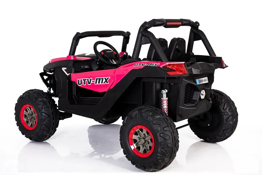 2025 XMX603 Utv Pink-2 Seater Ride-On 4x4 | MP3 | Upgraded 24V | Leather Seats | Rubber Tires | Remote