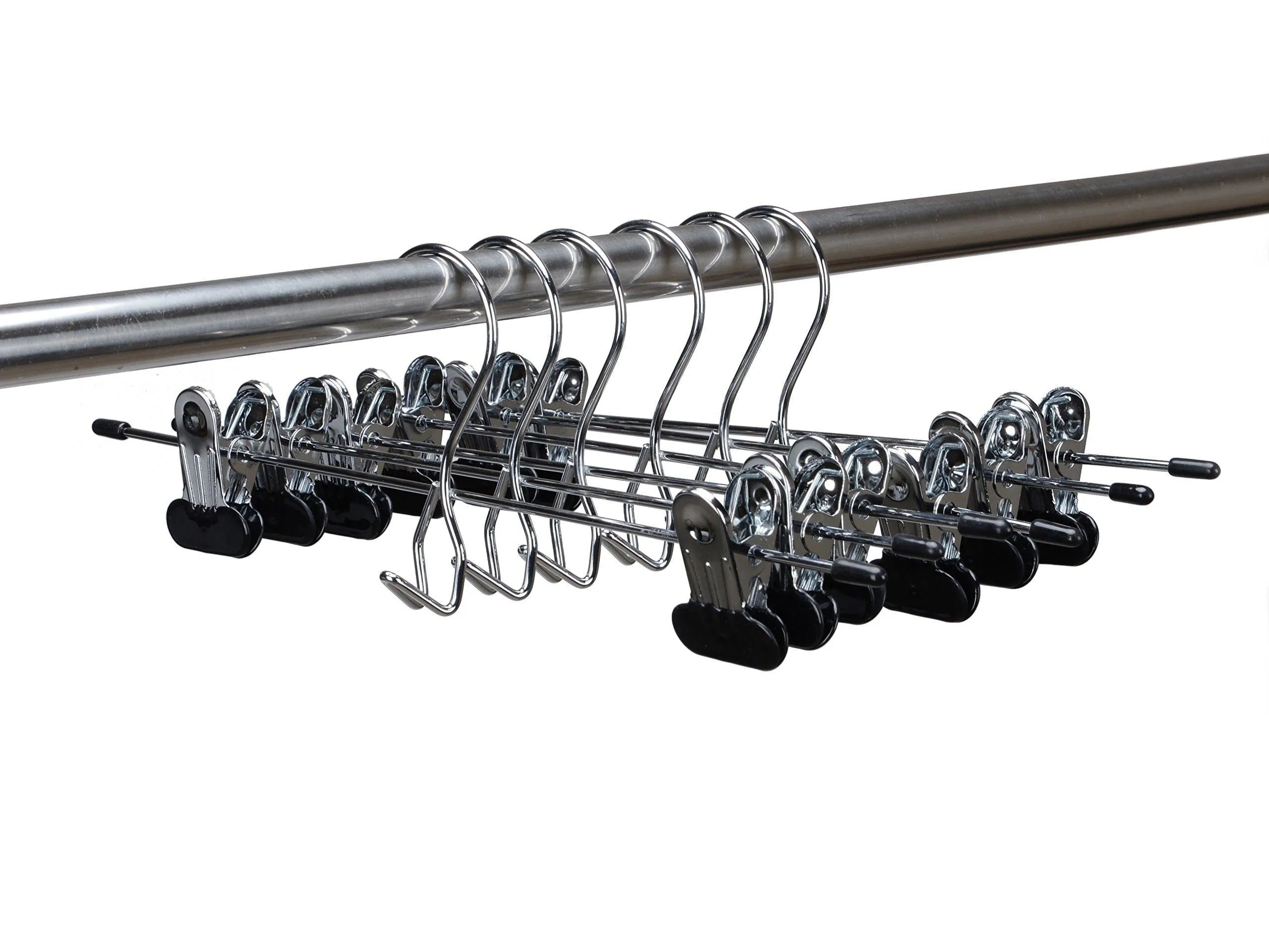 24 Quality Pants Hangers Heavy Duty Add-on Skirt/Slack Metal Hanger, Set of 24 (24)