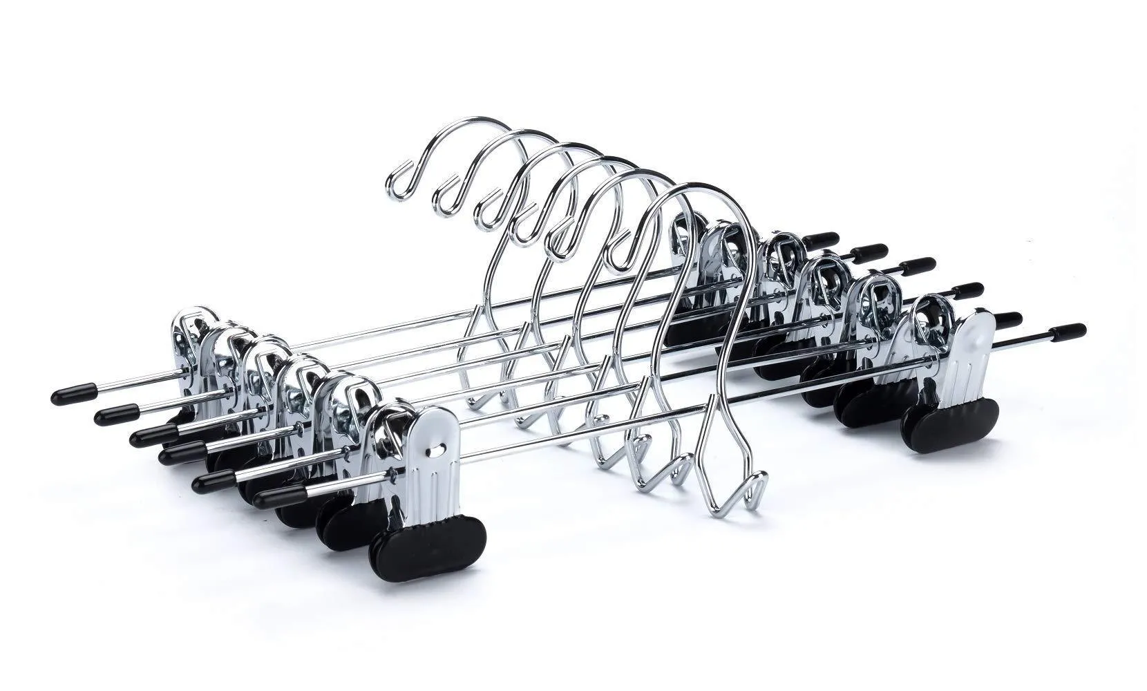 24 Quality Pants Hangers Heavy Duty Add-on Skirt/Slack Metal Hanger, Set of 24 (24)