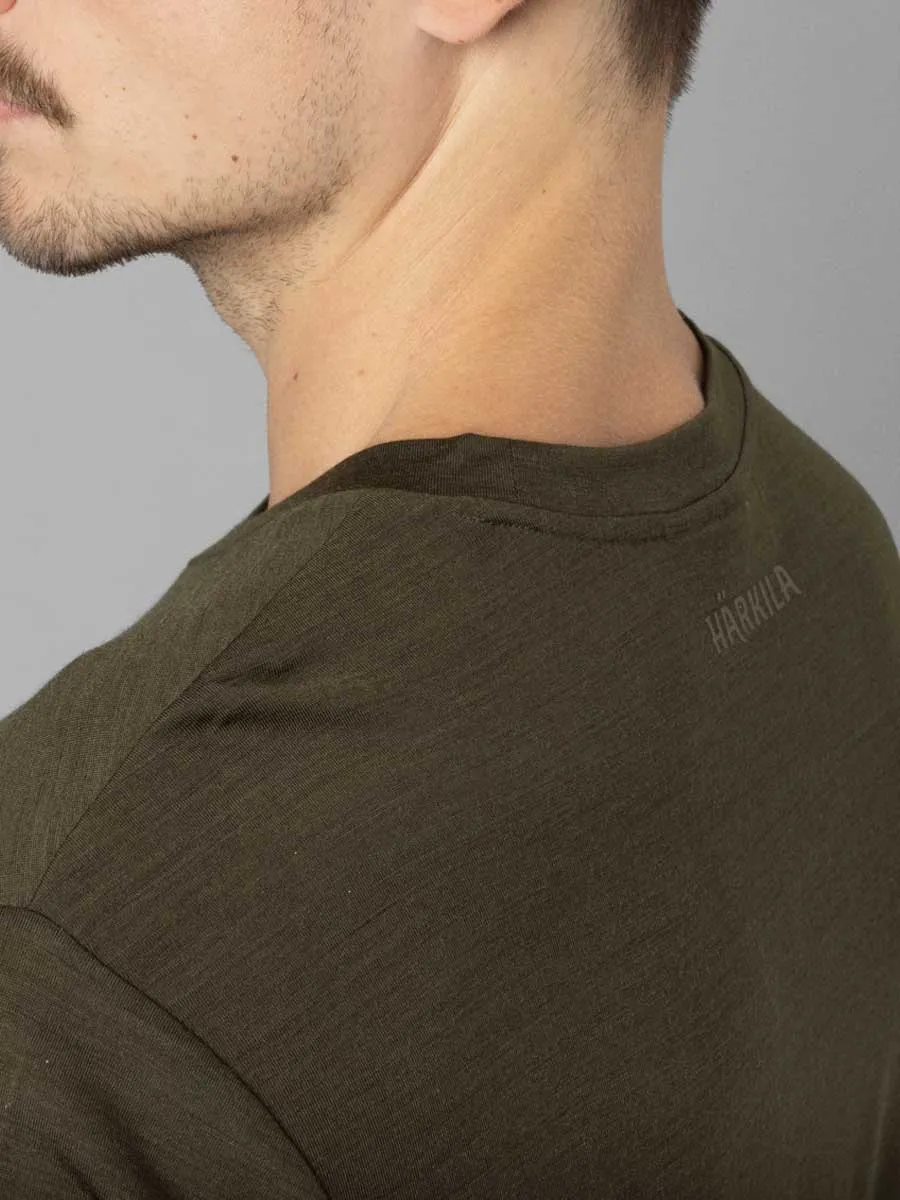 30% OFF HARKILA Base All Season Short Sleeve T-Shirt - Mens - Willow Green