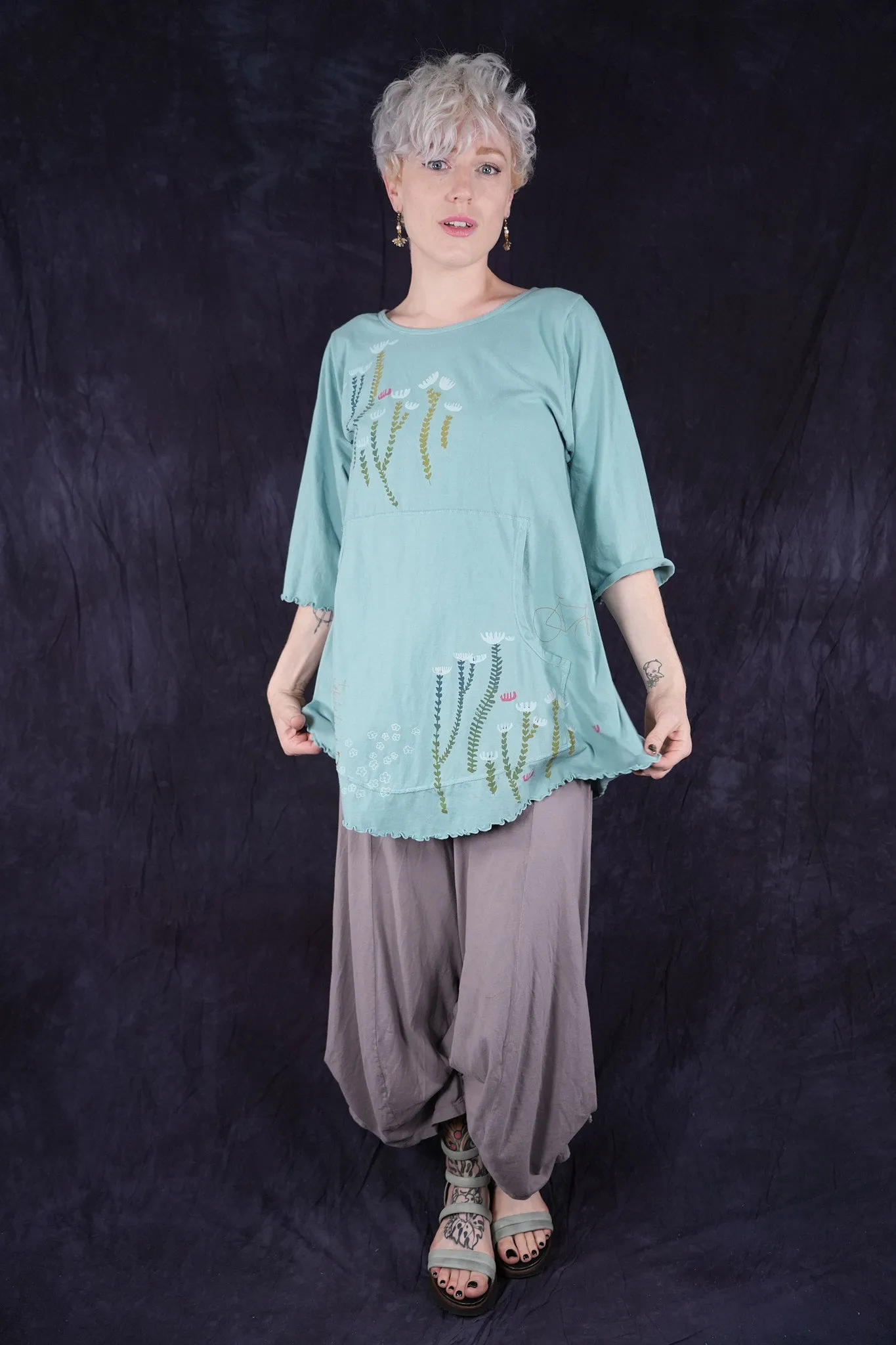 3142-2 Crop Billow Pant Shantung