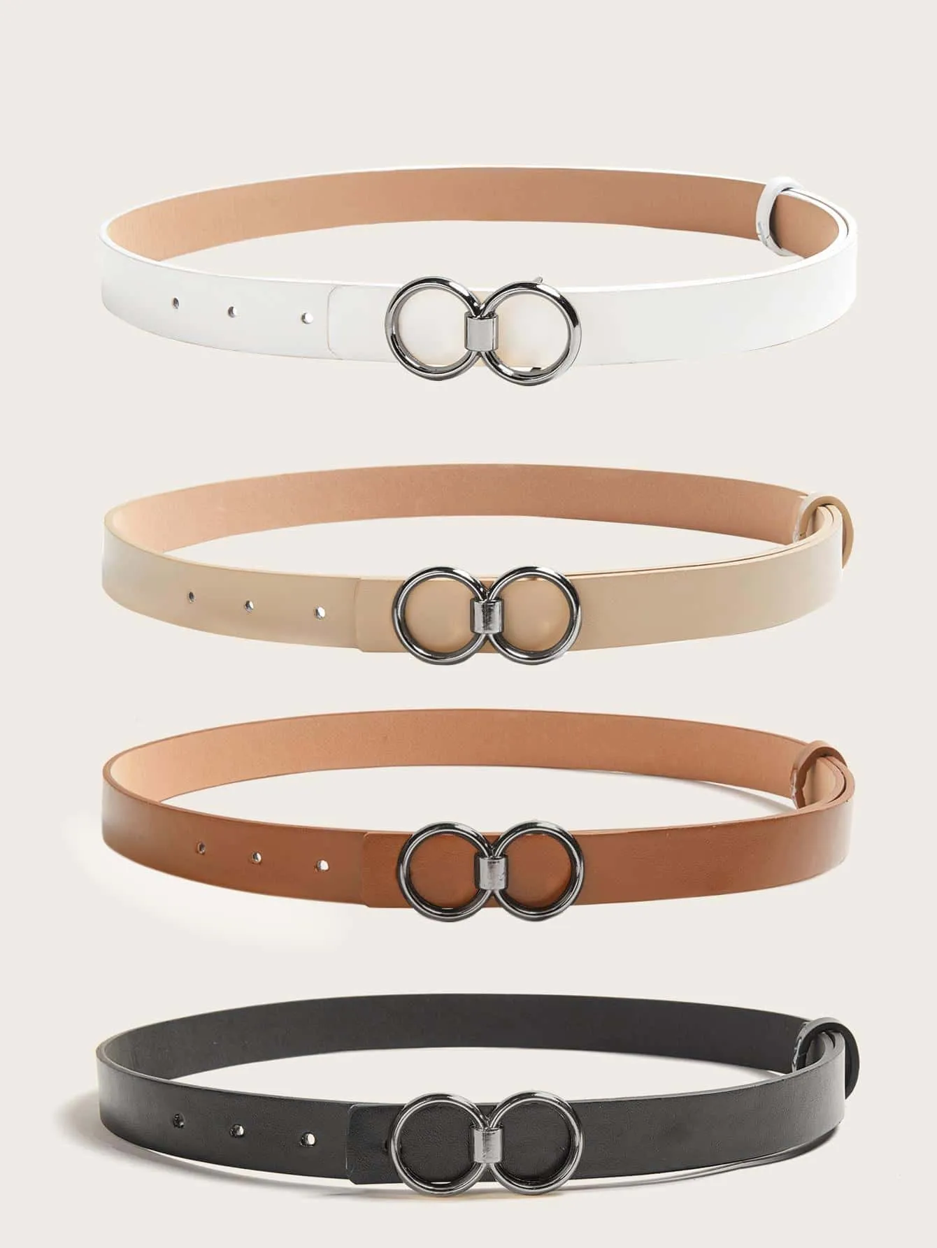 4pcs Minimalist Buckle Belt