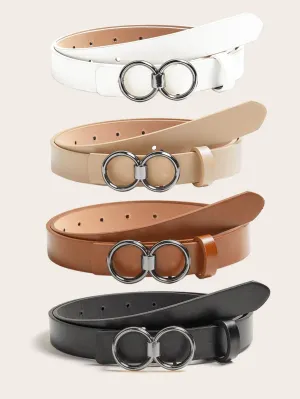 4pcs Minimalist Buckle Belt