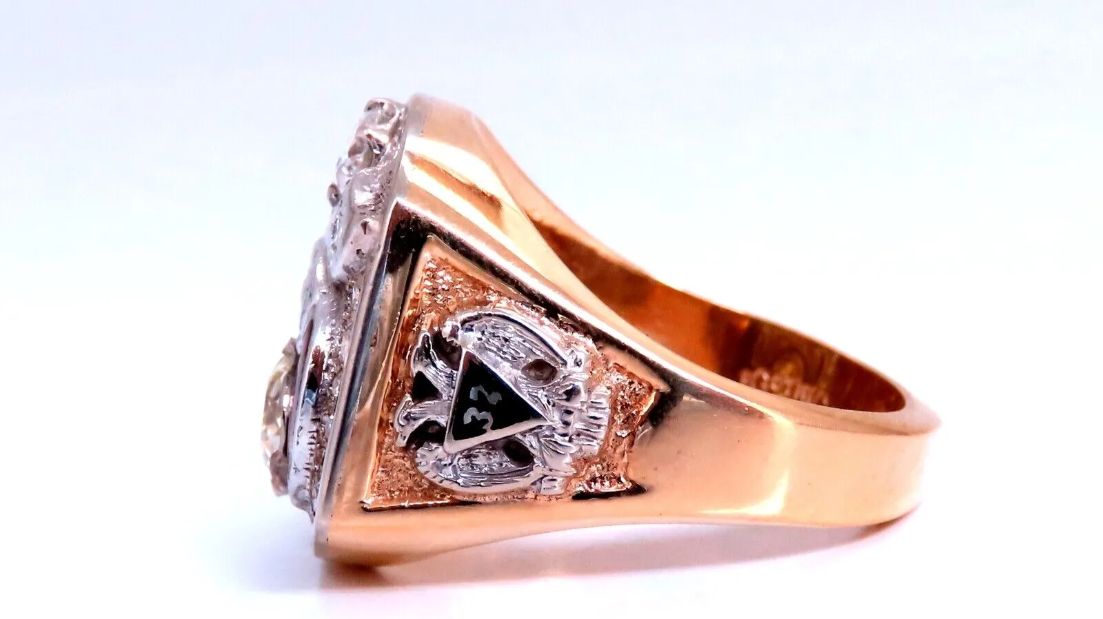 .55ct. mens natural round diamond ring 14kt gold Gothic