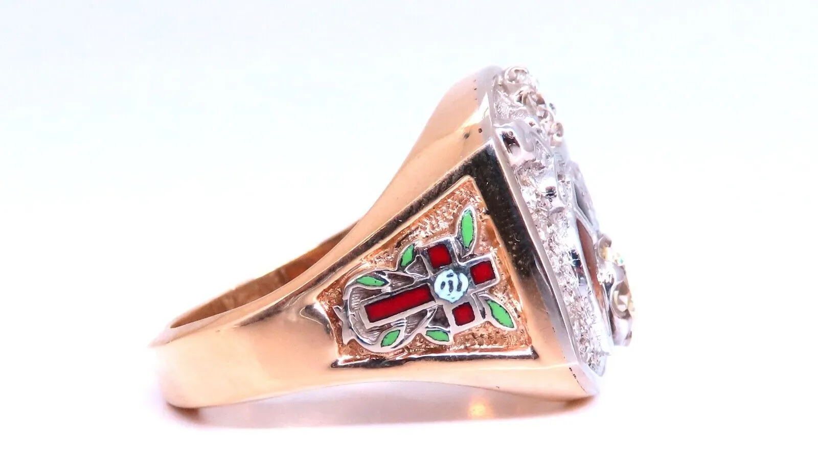 .55ct. mens natural round diamond ring 14kt gold Gothic