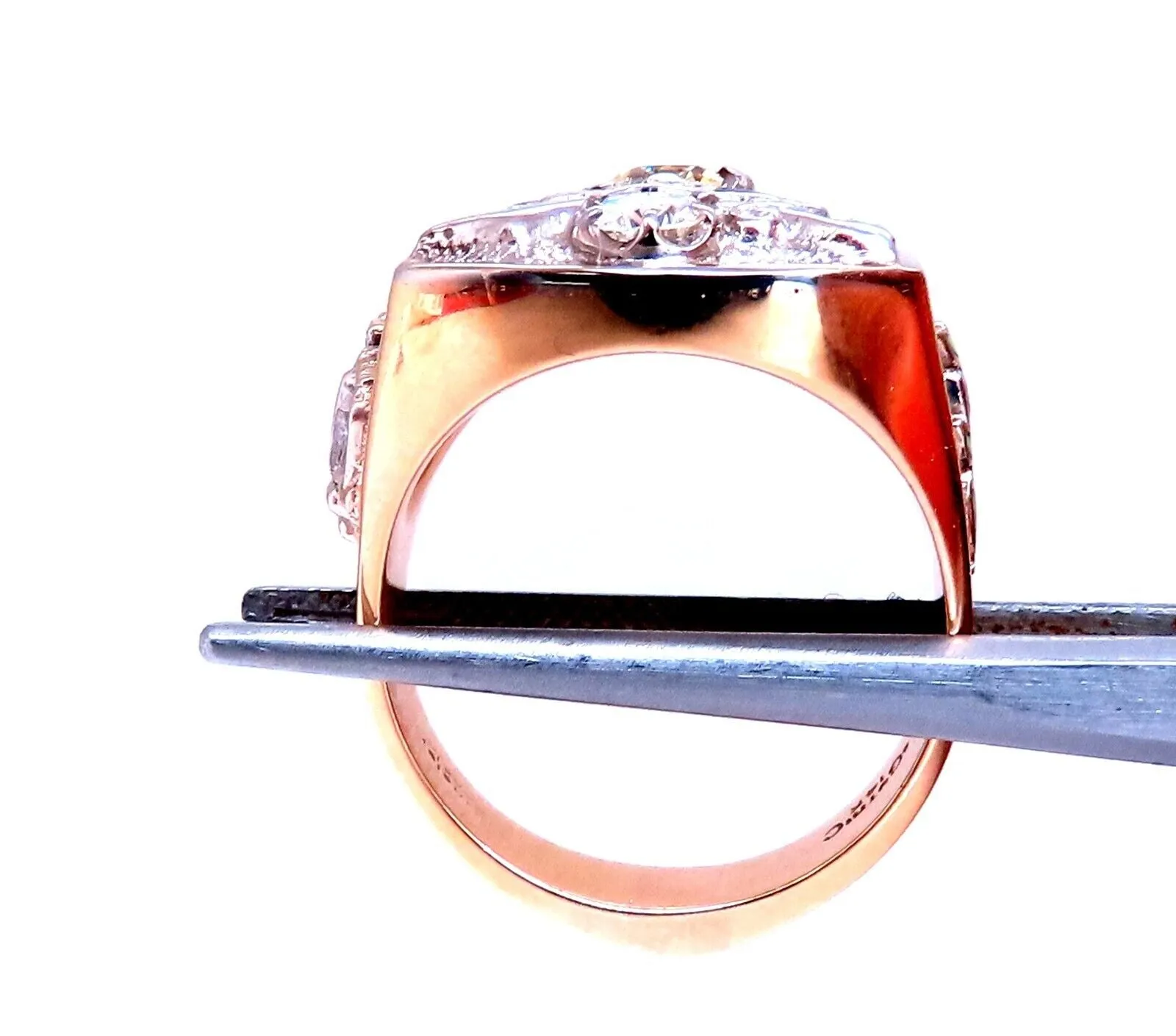.55ct. mens natural round diamond ring 14kt gold Gothic