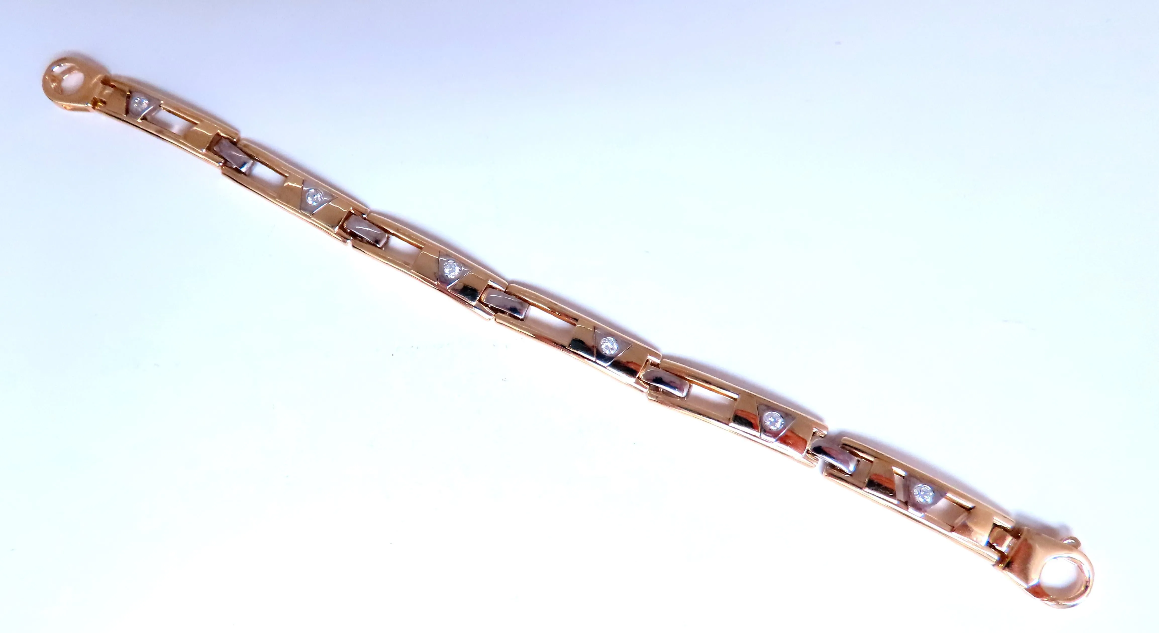 .55ct sliding diamonds men's bracelet 14kt gold 12472