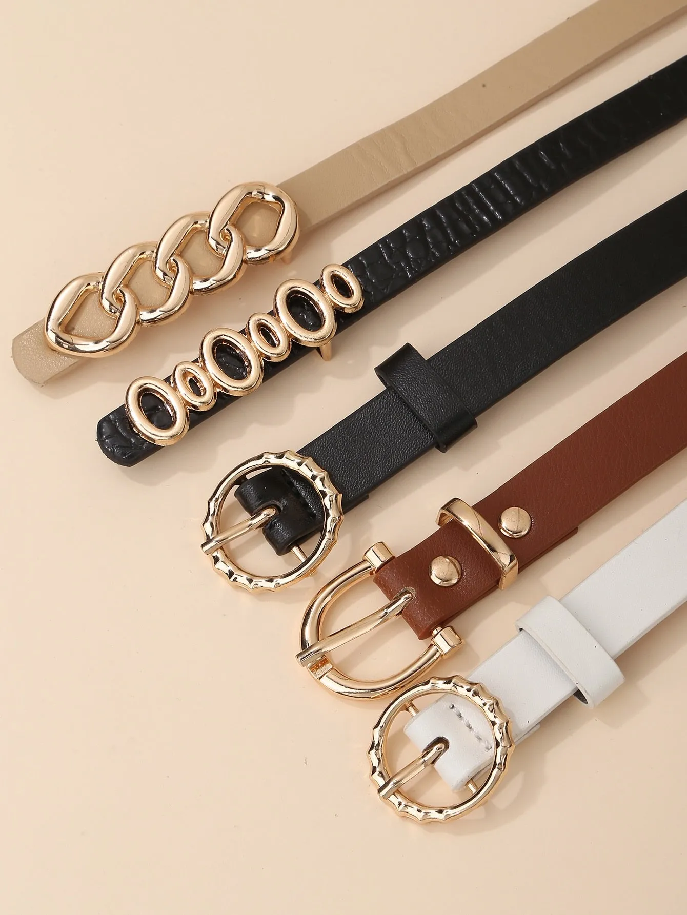 5pcs/set Decorative Chain Buckle Belt