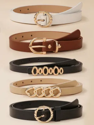 5pcs/set Decorative Chain Buckle Belt