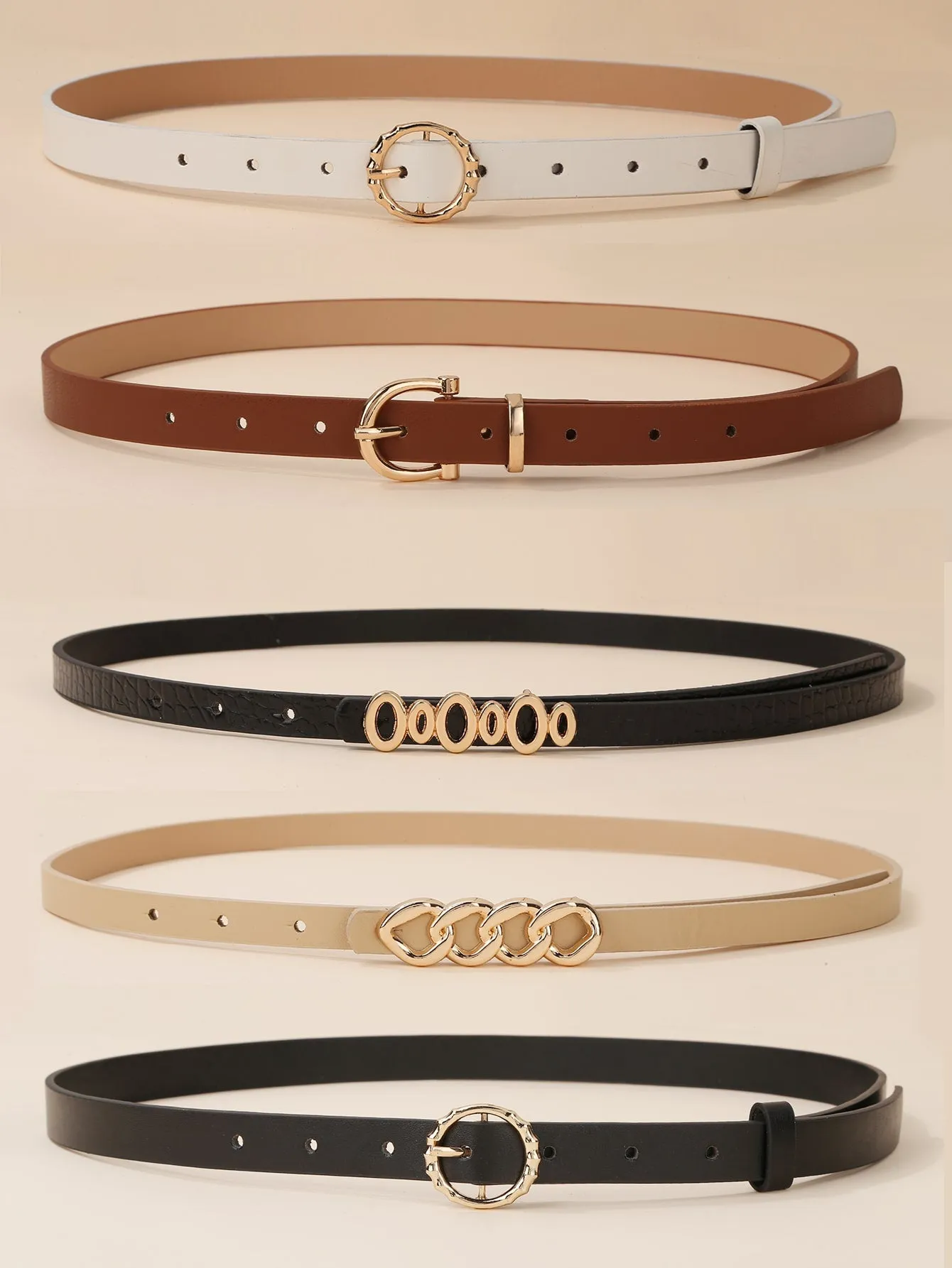 5pcs/set Decorative Chain Buckle Belt
