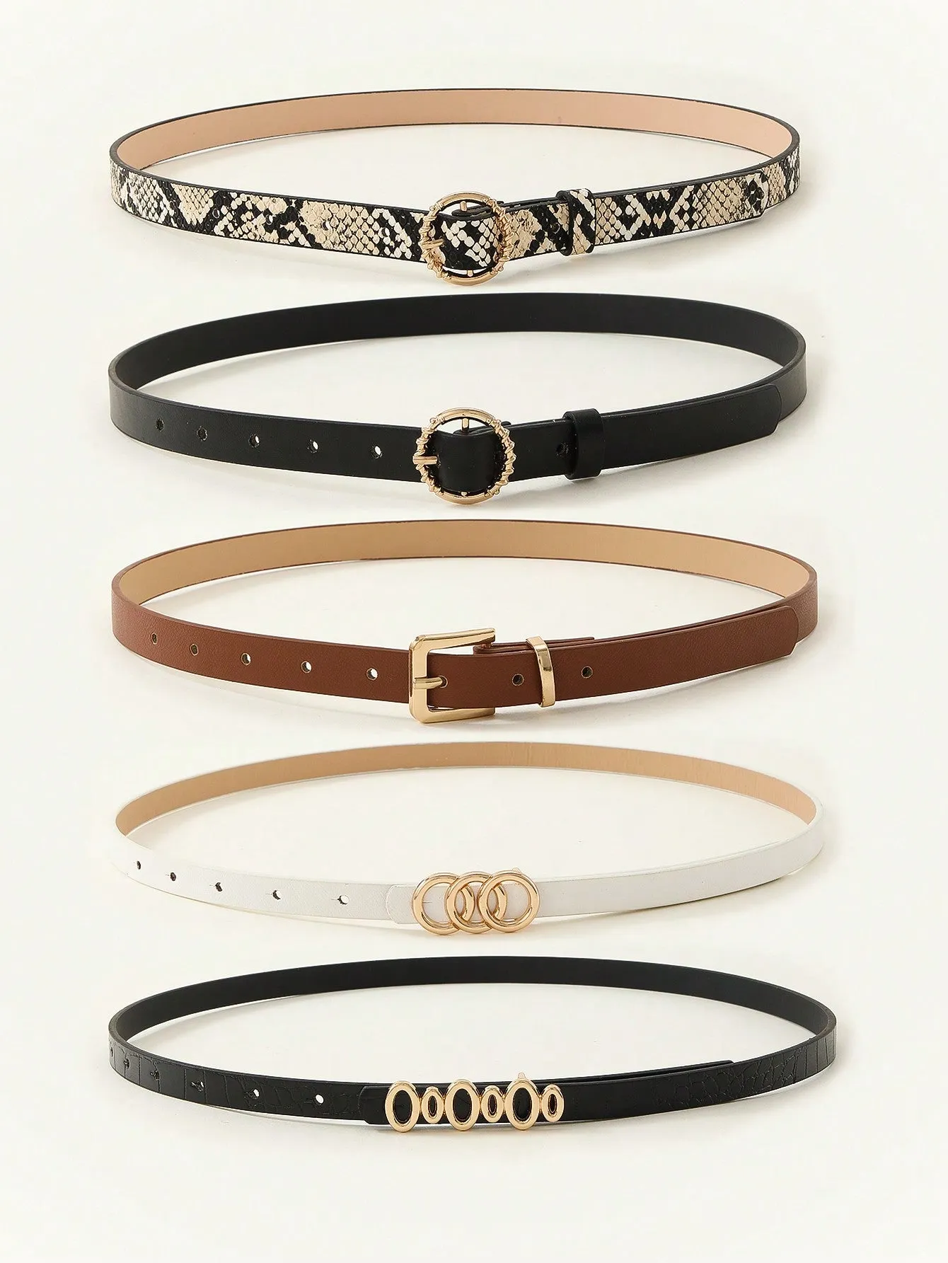 5pcs/set Snake Pattern Waist Belt