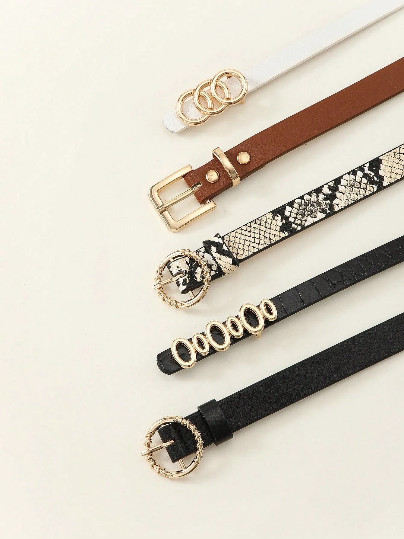 5pcs/set Snake Pattern Waist Belt