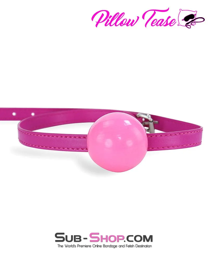 6889DL     Pink Rubber Ballgag on Hot Pink Strap