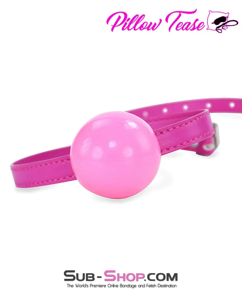 6889DL     Pink Rubber Ballgag on Hot Pink Strap