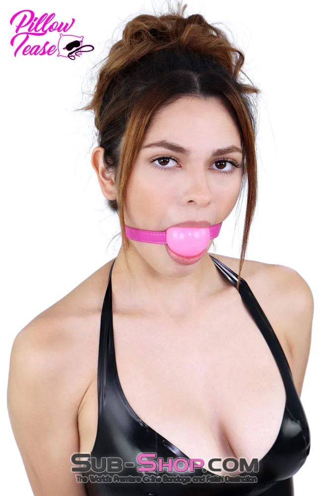 6889DL     Pink Rubber Ballgag on Hot Pink Strap