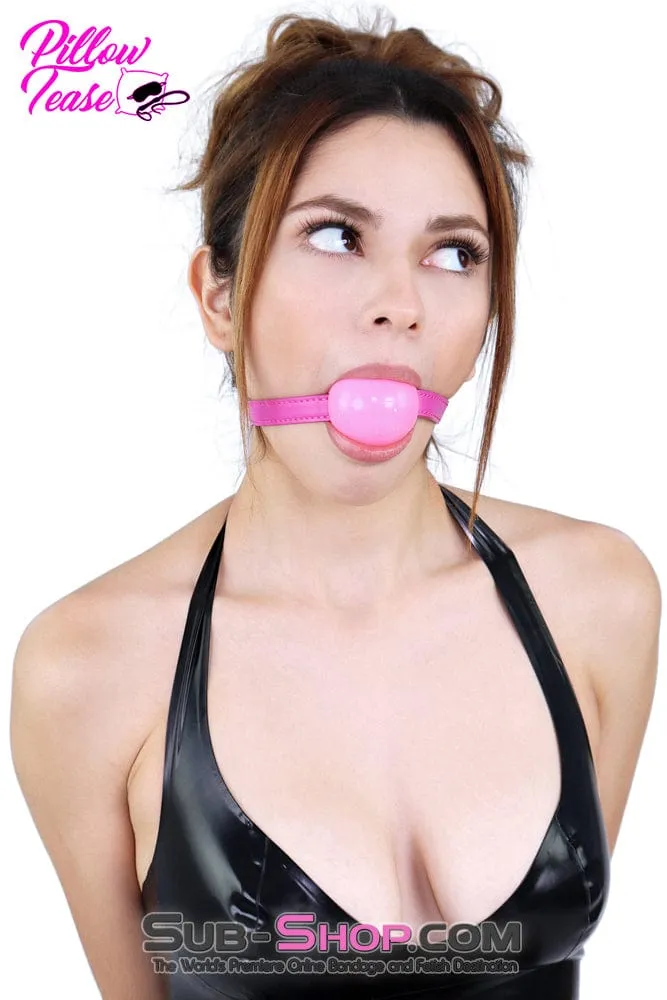 6889DL     Pink Rubber Ballgag on Hot Pink Strap