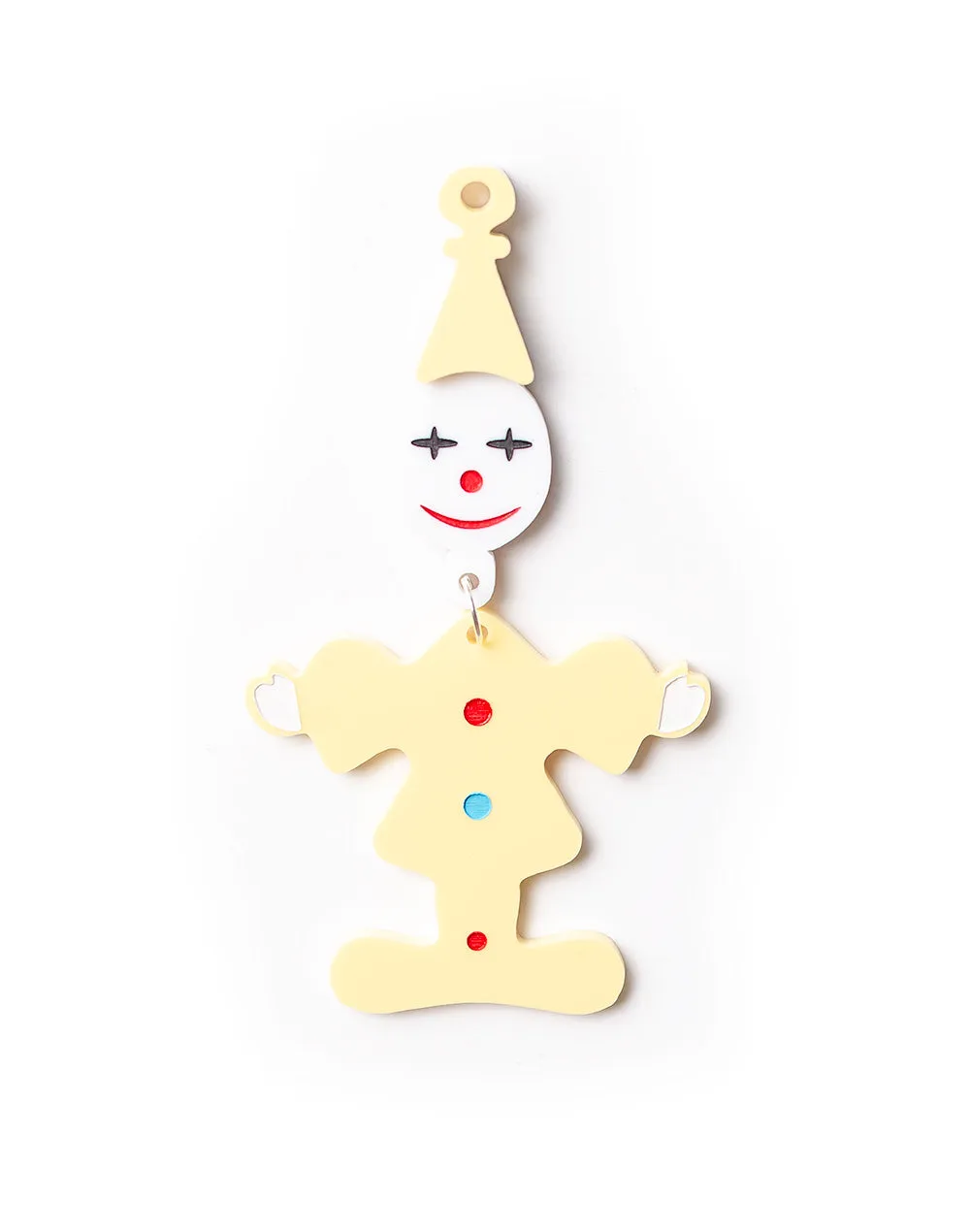 80's Retro Clown Brooch - Lemon