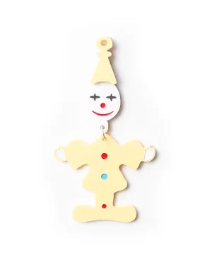 80's Retro Clown Brooch - Lemon