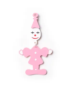 80's Retro Clown Brooch - Pink