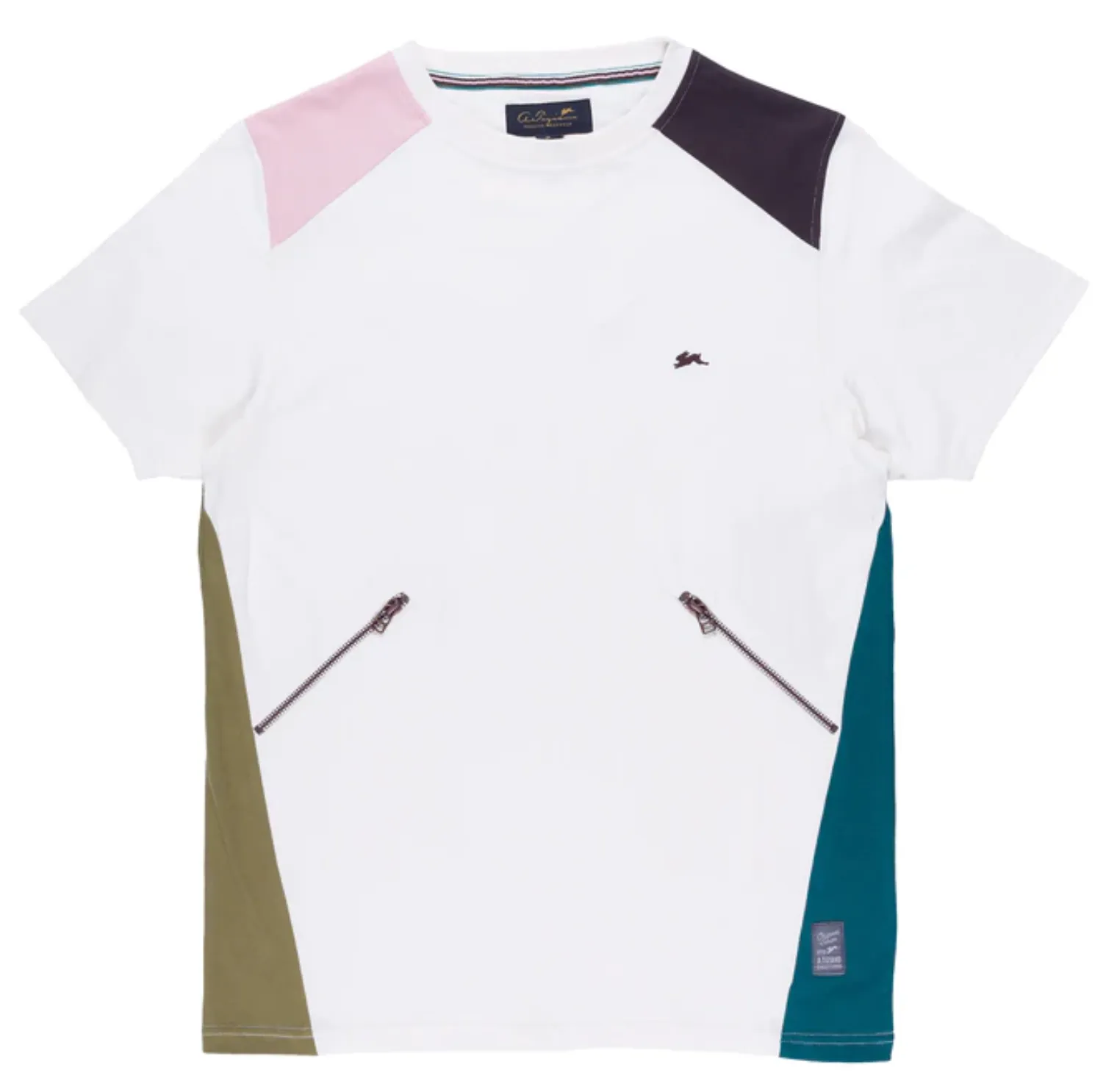 A Tiziano Manny | Men's Short Sleeve Jersey Color Blocked Crew (CREME)